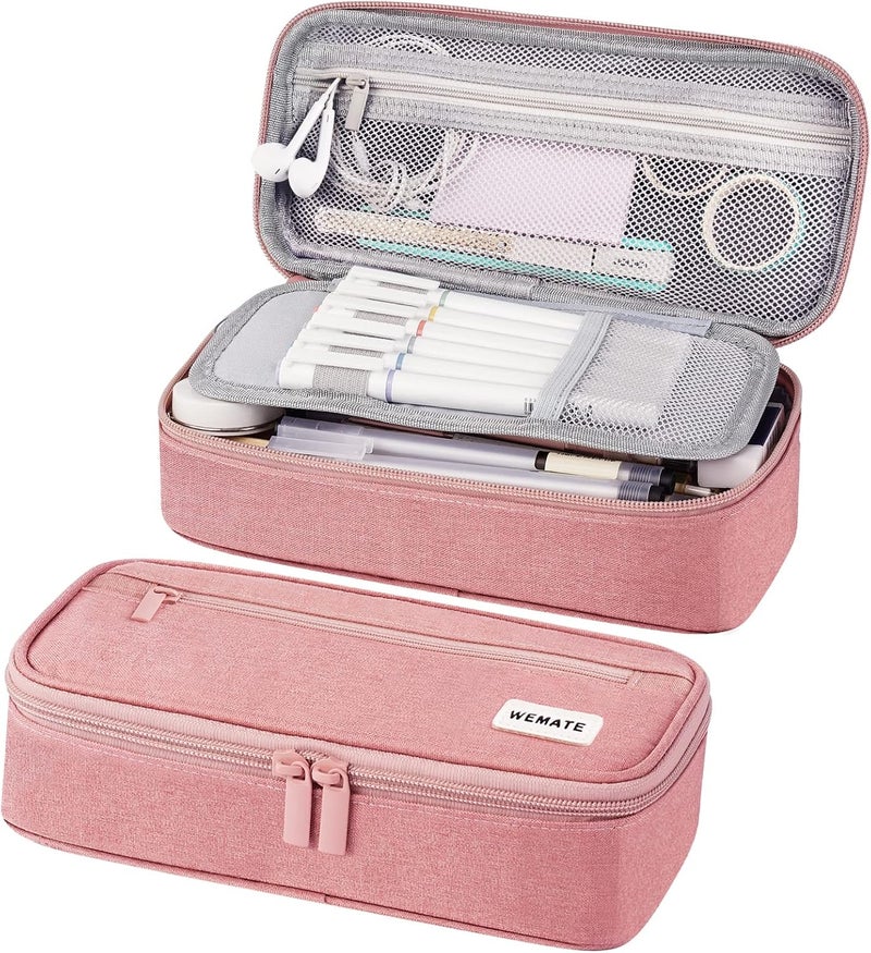 WEMATE Pencil Case, Large Storage Organizer for Stationery, Back - to - School Essential, Teacher Must - have, Big Pencil Pouch, Marker Case School Supplies for College & High School - Image 1